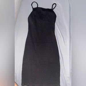 Slim black dress thick material